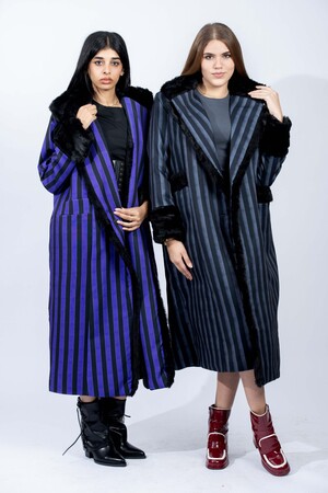striped long coat